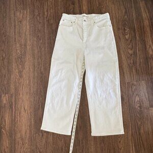 Madewell Slim Wide Leg Crop White Jeans - Size 30